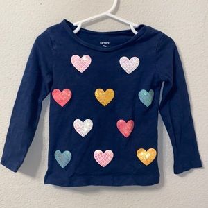Toddler Girls 2T Carter’s Sequin Hearts Long Sleeve Shirt